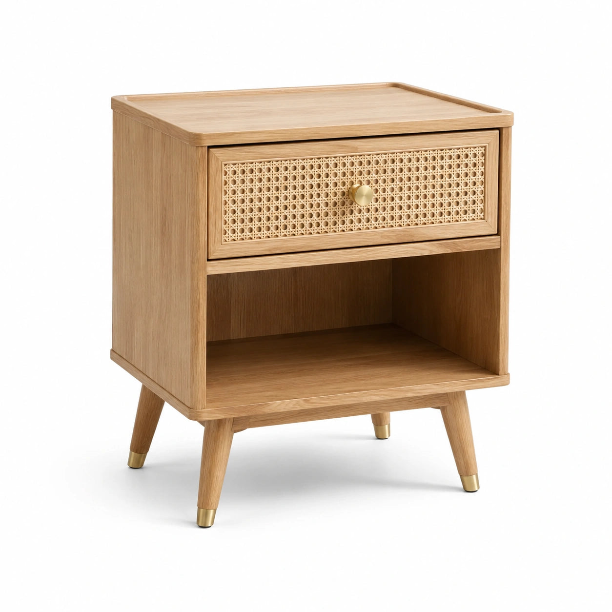 Armoire en bois avec tiroir et portes chêne clair